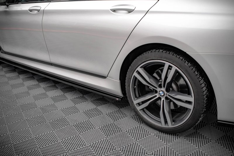 Maxton Seitenschweller Ansatz für BMW 7 Lang M-Paket G12 schwarz Hochglanz BM-7-12-MPACK-SD1-G