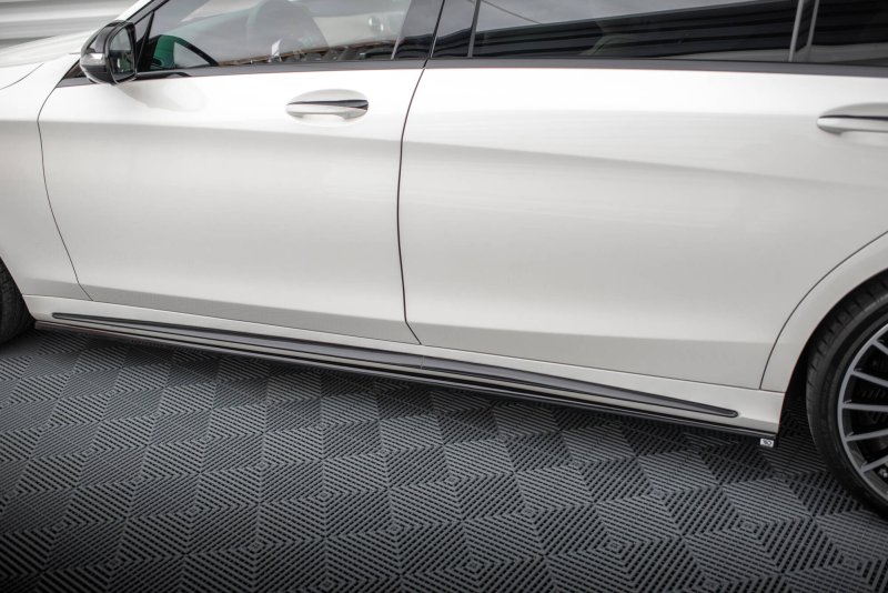 Maxton Seitenschweller Ansatz Mercedes-Benz S Lang AMG-Line W222 schwarz Hochglanz ME-S-222F-AMGLINE-SD1-G
