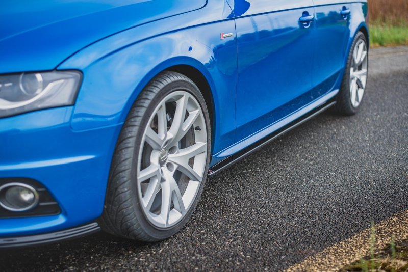 Maxton Seitenschweller Ansatz für Audi S4 / A4 / A4 S-Line B8 / B8 FL schwarz Hochglanz AU-A4-B8-SD1-G