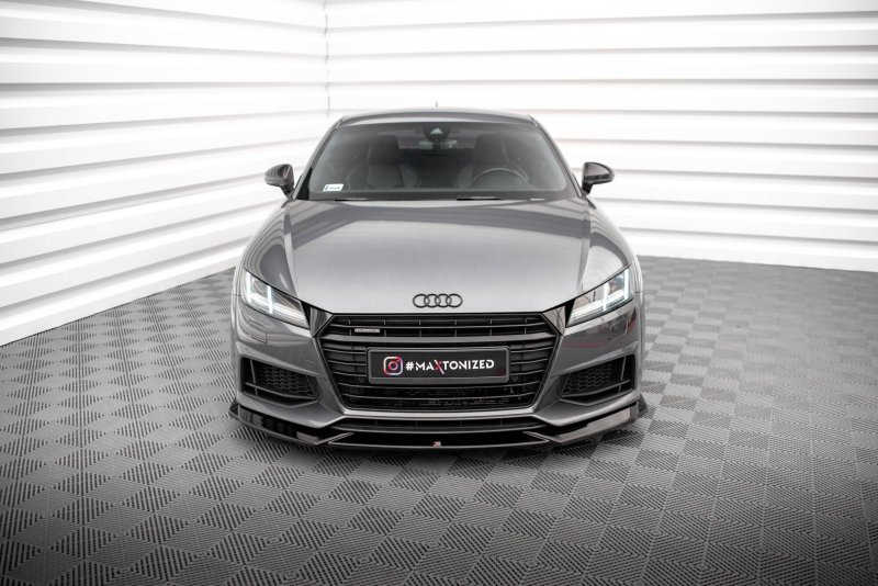 Maxton Front Ansatz V.1 Audi TT S / S-Line 8S schwarz Hochglanz AU-TT-3-SLINE-FD1-G