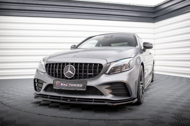 Maxton Front Ansatz V.2 Mercedes-AMG C43 Coupe / Cabrio / Limousine / Kombi C205 / A205 / W205 / S205 Facelift schwarz Hochglanz ME-C-205F-43-C-FD2-G