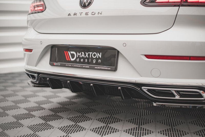 Maxton Diffusor Heck Ansatz für Volkswagen Arteon R-Line Facelift schwarz Hochglanz VW-AR-1F-RLINE-RS1-G