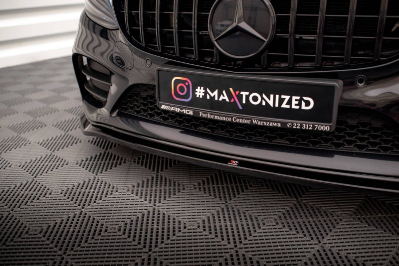 Maxton Front Ansatz V.1 für Mercedes-Benz C AMG Line Limousine / Coupe W205 / C205 Facelift schwarz Hochglanz ME-C-205F-AMGLINE-C-FD1-G