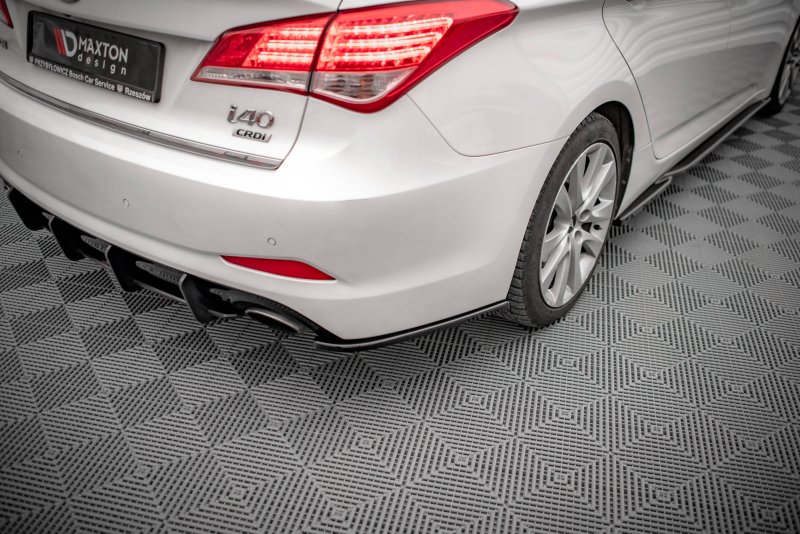 Maxton Heck Ansatz Flaps Diffusor für Hyundai I40 Mk1 schwarz Hochglanz HY-I40-1-RSD1-G