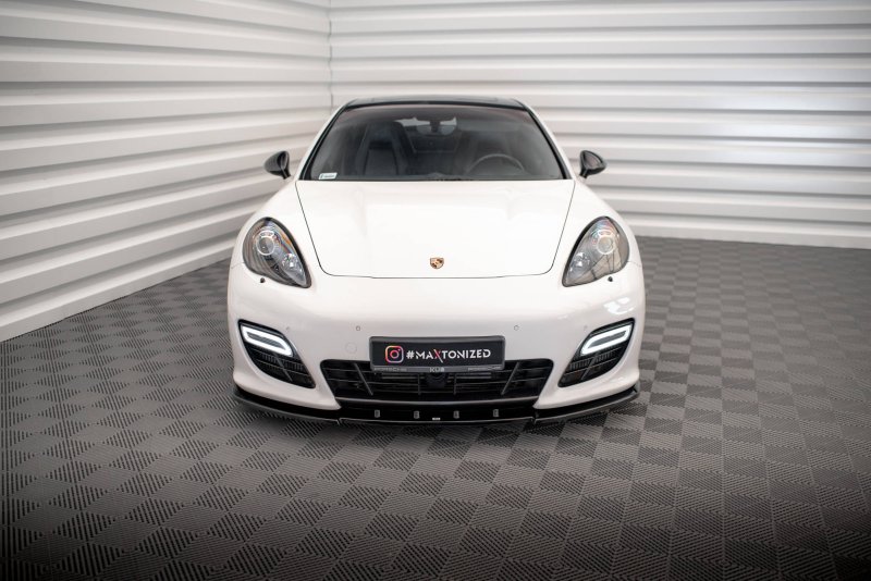 Maxton Front Ansatz V.1 für Porsche Panamera Turbo Sport Design Package 970 schwarz Hochglanz PO-PA-970-TURBO-FD1-G