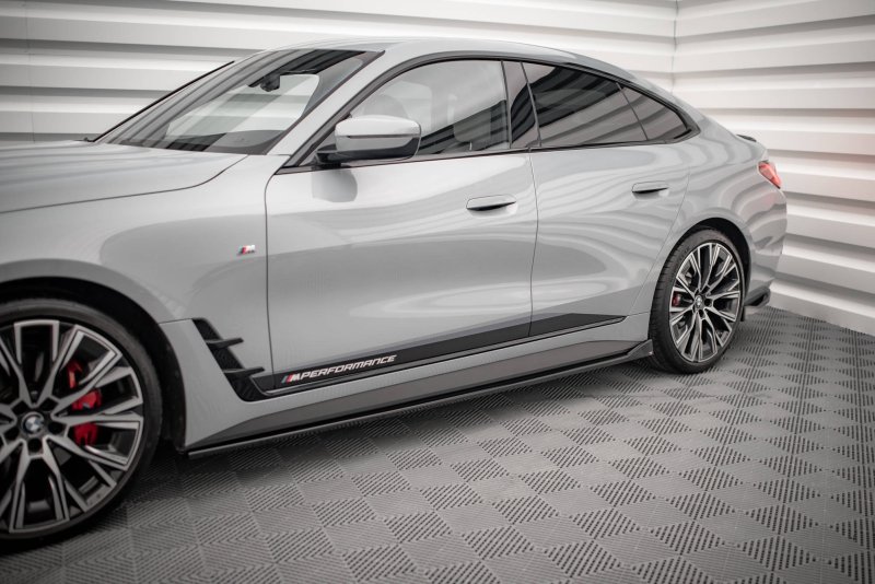 Maxton Seitenschweller Ansatz für V.2 für BMW 4er Gran Coupe M-Paket G26 schwarz Hochglanz BM-4-G26-MPACK-GC-SD2-G