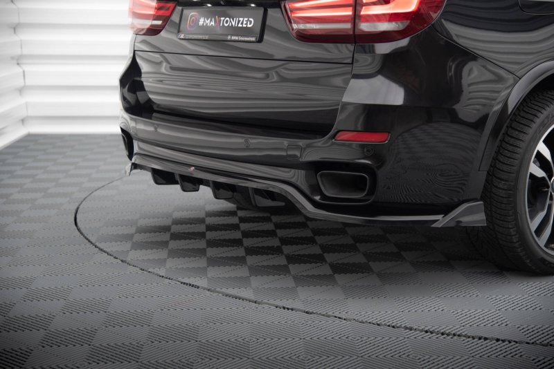 Maxton Mittlerer Cup Diffusor Heck Ansatz BMW X5 M-Paket F15 schwarz Hochglanz BM-X5-15-M-RD1G+RD2-G