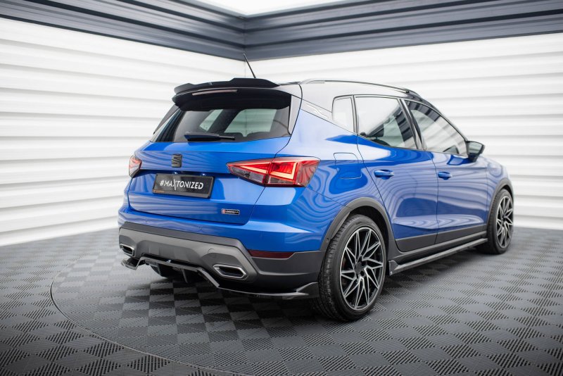 Maxton Mittlerer Cup Diffusor Heck Ansatz Seat Arona FR Mk1 Facelift schwarz Hochglanz SE-AR-1F-FR-RD1G+RD2-G