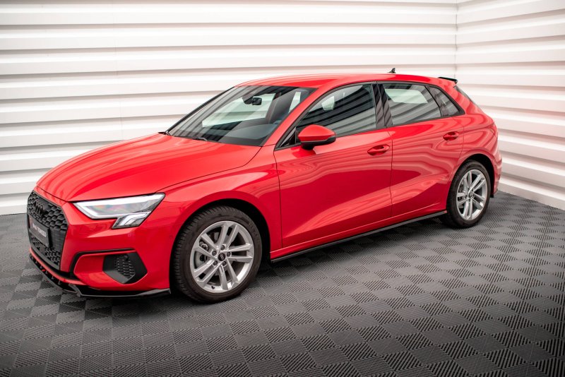 Maxton Seitenschweller Ansatz für Audi A3 8Y schwarz Hochglanz AU-A3-8Y-SD1-G