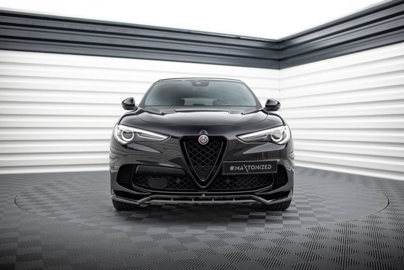 Maxton Front Ansatz Alfa Romeo Stelvio Quadrifoglio Mk1 schwarz Hochglanz AL-ST-1-QV-FD1G+FD1R-G