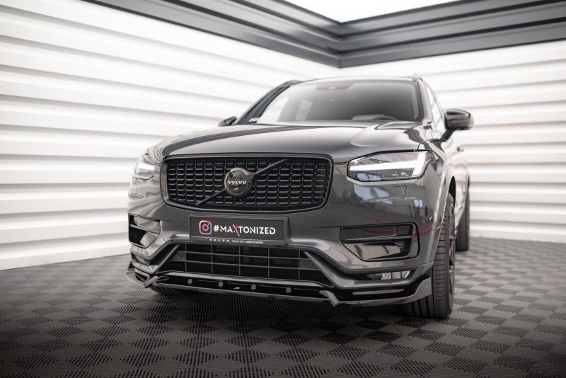 Maxton Front Ansatz V.2 für Volvo XC90 R-Design Mk2 Facelift schwarz Hochglanz VO-XC90-2F-RDESIGN-FD2-G