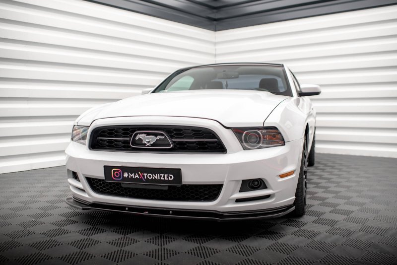 Maxton Front Ansatz für Ford Mustang Mk5 Facelift schwarz Hochglanz FO-MU-5-FD1-G