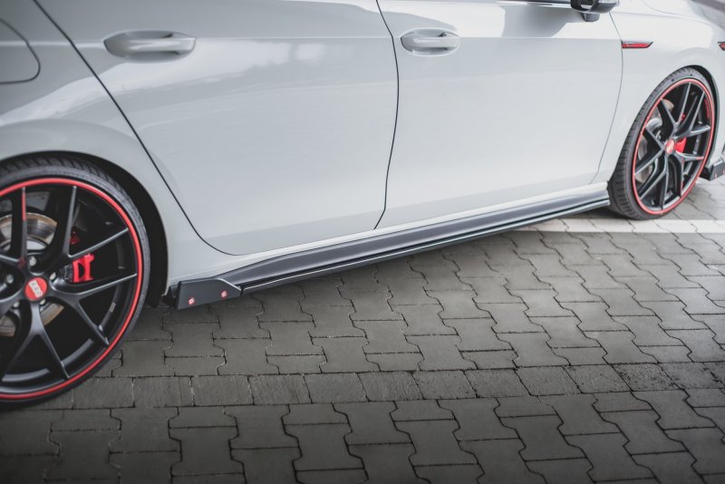Maxton Seitenschweller Ansatz + Flaps V.2 für Volkswagen Golf 8 GTI / GTI Clubsport VW-GO-8-GTI-SD2G+S