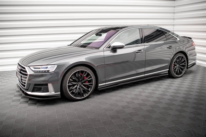 Maxton Seitenschweller Ansatz für Audi S8 / A8 S-Line D5 schwarz Hochglanz AU-S8-D5-SD1-G