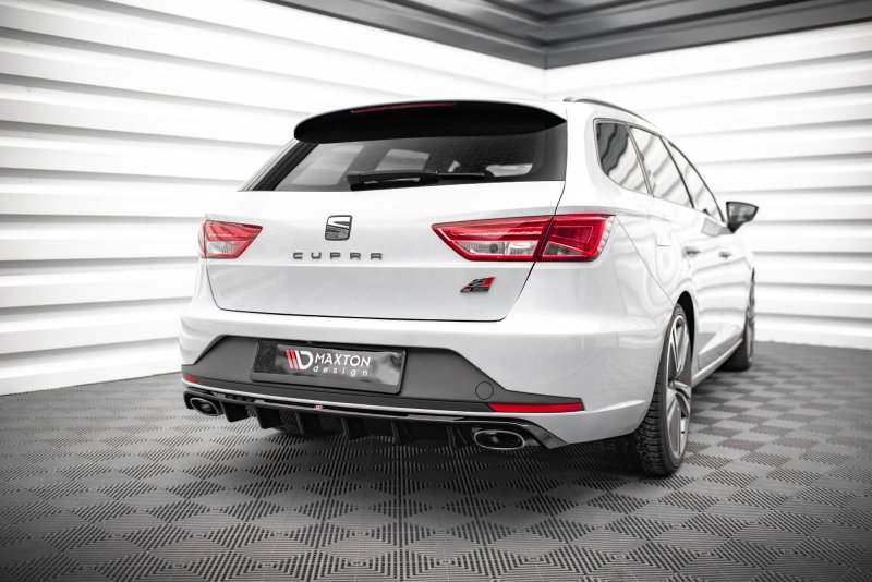 Maxton Diffusor Heck Ansatz Seat Leon Cupra Sportstourer Mk3 schwarz Hochglanz SE-LE-3-CU-ST-RS1-G