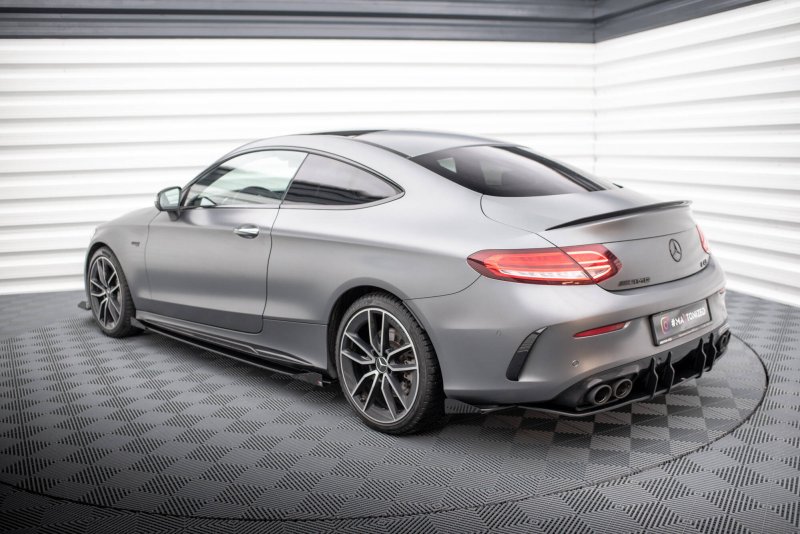 Maxton Hintere Seiten Flaps Mercedes-AMG C43 Coupe / Cabrio C205 Facelift / A205 Facelift schwarz Hochglanz MEC205F43CCNC-RSF1-G