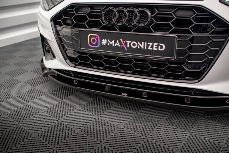 Maxton Front Ansatz V.1 für Audi A4 S-Line / S4 B9 Facelift schwarz Hochglanz AU-A4-B9F-SLINE-FD1-G