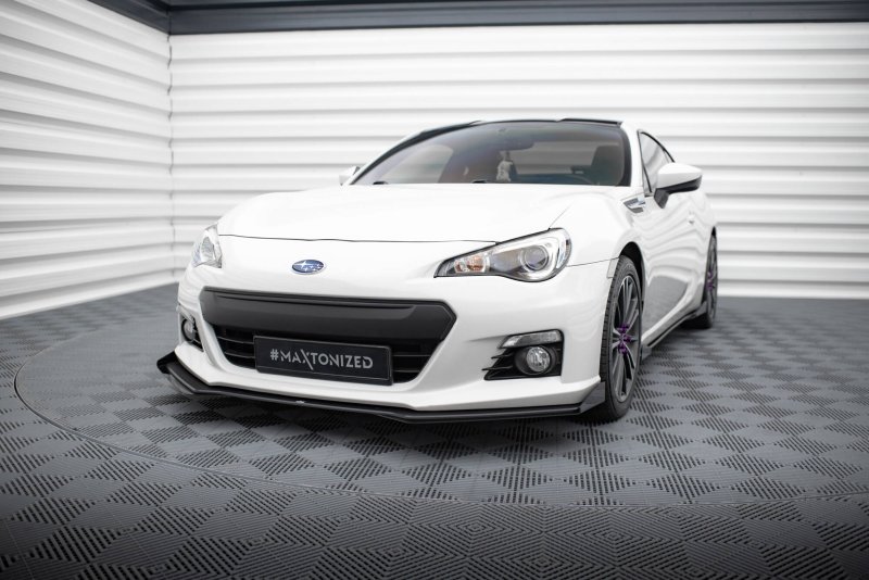Maxton Street Pro Front Ansatz + Flaps V.1 + Flaps Subaru BRZ Mk1 schwarz Hochglanz SUBRZ1CNC-FD1B+FSF1-G