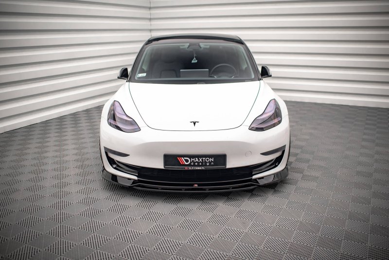Maxton Front Ansatz V.3 für Tesla Model 3 schwarz Hochglanz TE-MODEL3-1-FD3G+FD3R-G