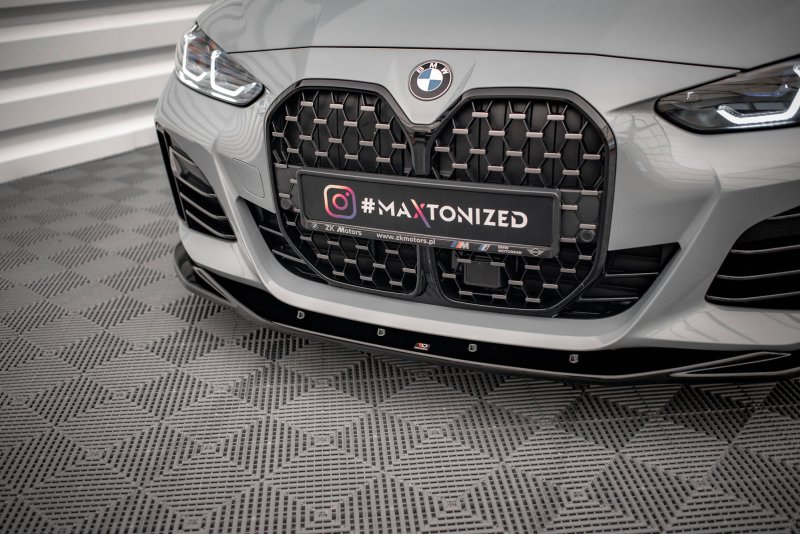 Maxton Front Ansatz V.3 für BMW 4er / i4 Gran Coupe M-Paket G26 schwarz Hochglanz BM-4-G26-MPACK-GC-FD3-G