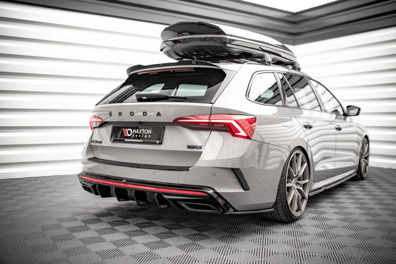 Maxton Heck Ansatz Flaps Diffusor V.4 für Skoda Octavia RS Mk4 schwarz Hochglanz SK-OC-4-RS-RSD3-G