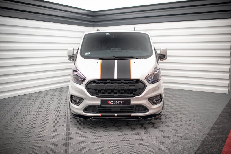 Maxton Front Ansatz für Ford Transit Custom ST-Line Mk1 Facelift schwarz Hochglanz FO-TRC-1F-STLINE-FD1G+FD1R-G