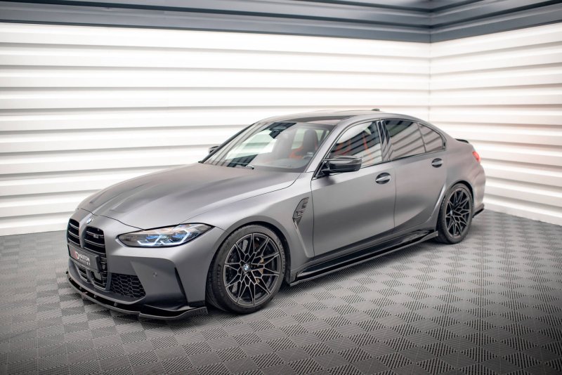 Maxton Seitenschweller Ansatz für V.2 für BMW M3 G80 schwarz Hochglanz BM-3-G80-M-SD2-G
