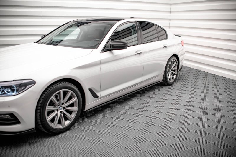 Maxton Seitenschweller Ansatz für BMW 5er G30 schwarz Hochglanz BM-5-G30-SD1-G