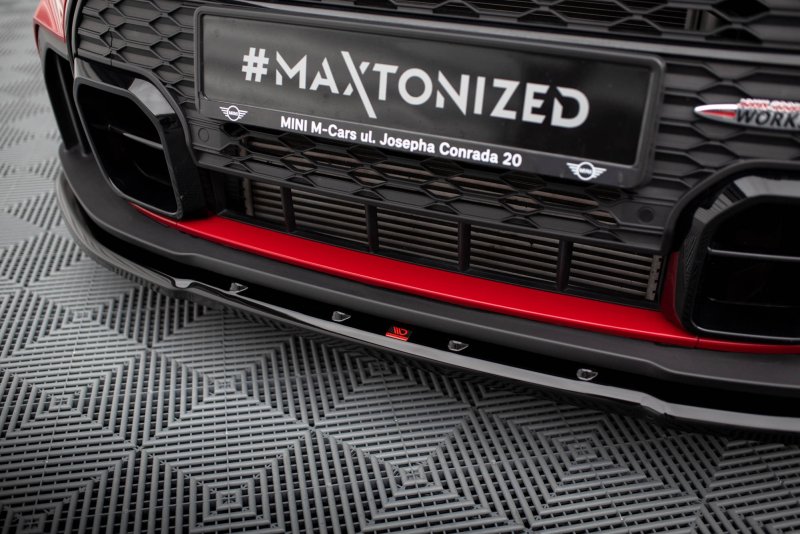Maxton Front Ansatz V.1 für Mini Cooper S John Cooper Works F56 Facelift schwarz Hochglanz MC-3F-56-JCW-5D-FD1-G