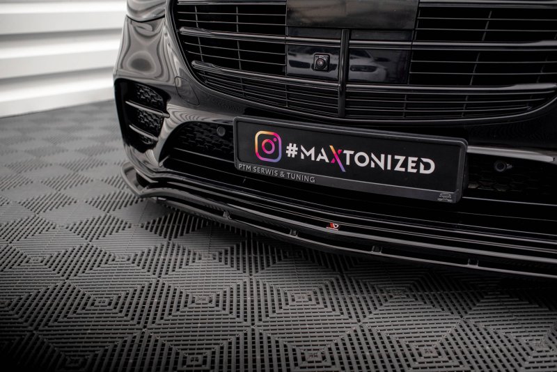 Maxton Front Ansatz für Mercedes-Benz S AMG-Line W223 schwarz Hochglanz ME-S-223-AMGLINE-FD1G+FD1R-G