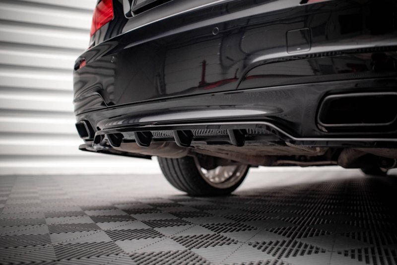 Maxton Mittlerer Diffusor Heck Ansatz DTM Look für BMW 7 M-Paket F01 schwarz Hochglanz BM-7-01-MPACK-RD1G+RD2-G