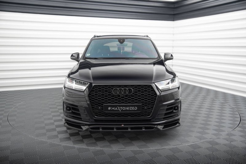 Maxton Front Ansatz V.2 Audi SQ7 / Q7 S-Line Mk2 schwarz Hochglanz AU-SQ7-2-FD2G+FD2R-G