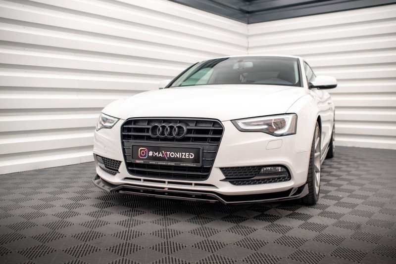 Maxton Front Ansatz V.2 für Audi A5 Coupe 8T Facelift schwarz Hochglanz AU-A5-1F-FD2G+FD2R-G