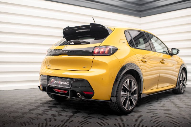 Maxton Hintere Seiten Flaps für Peugeot 208 GT Mk2 schwarz Hochglanz PE2082GTCNC-RSF1-G
