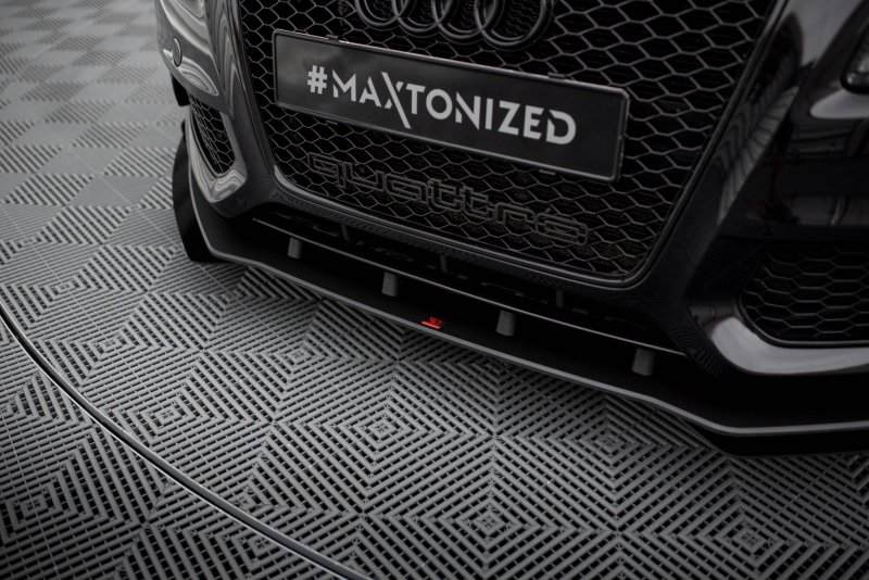 Maxton Street Pro Front Ansatz + Flaps Audi S5 / A5 S-Line 8T schwarz Hochglanz AUS51CNC-FD1BRB+FSF1-G