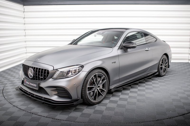 Maxton Front Flaps Mercedes-AMG C43 Coupe / Cabrio C205 Facelift / A205 Facelift schwarz Hochglanz MEC205F43CCNC-FSF1-G