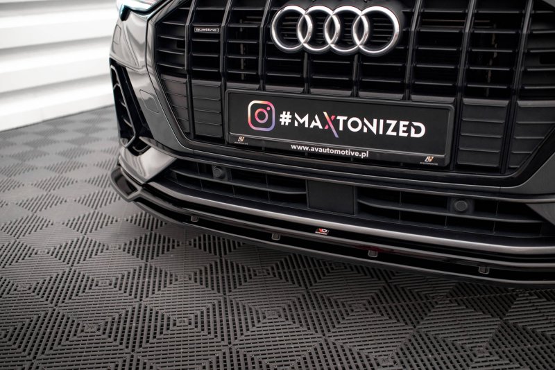 Maxton Front Ansatz V.2 für Audi Q3 S-Line F3 schwarz Hochglanz AU-Q3-2-SLINE-FD2G+FD2R-G