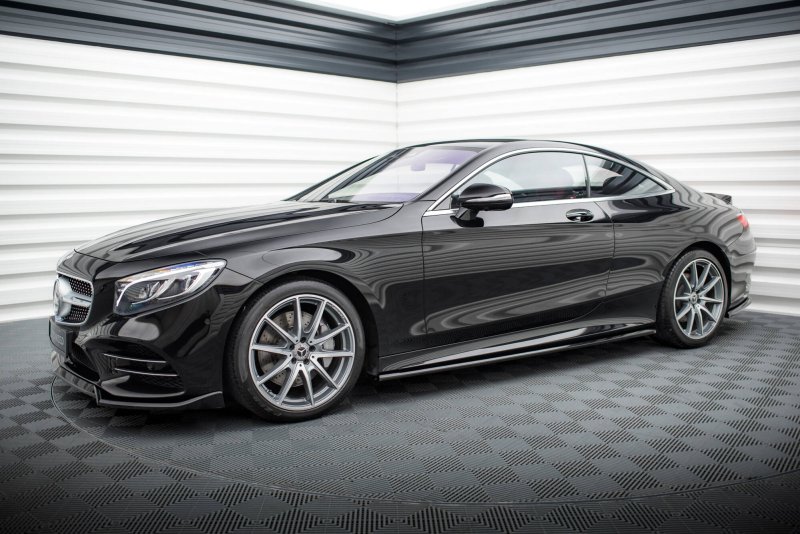 Maxton Seitenschweller Ansatz Mercedes-Benz S Coupe AMG-Line C217 Facelift schwarz Hochglanz ME-S-C217-AMGLINE-C-SD1-G