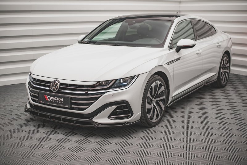 Maxton Front Ansatz V.1 für Volkswagen Arteon R-Line Facelift schwarz Hochglanz VW-AR-1F-RLINE-FD1-G