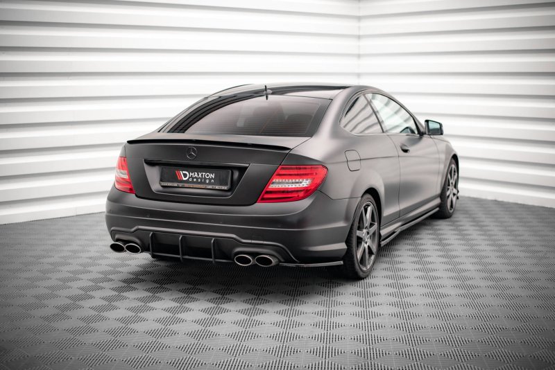 Maxton Heck Ansatz Flaps Diffusor für Mercedes-Benz C Coupe  AMG-Line C204 schwarz Hochglanz ME-C-204F-AMGLINE-C-RSD1-G