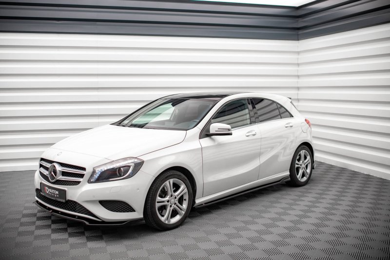 Maxton Seitenschweller Ansatz für V.1 für Mercedes-Benz A W176 schwarz Hochglanz ME-A-176-SD1-G