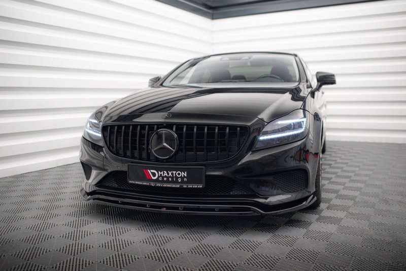 Maxton Front Ansatz Mercedes-Benz CLS C218 Facelift schwarz Hochglanz ME-CLS-218F-FD2G+FD2R-G