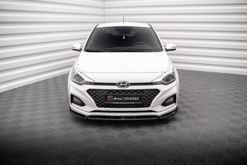 Maxton Front Ansatz V.2 für Hyundai I20 Mk2 Facelift schwarz Hochglanz HY-I20-2F-FD2-G
