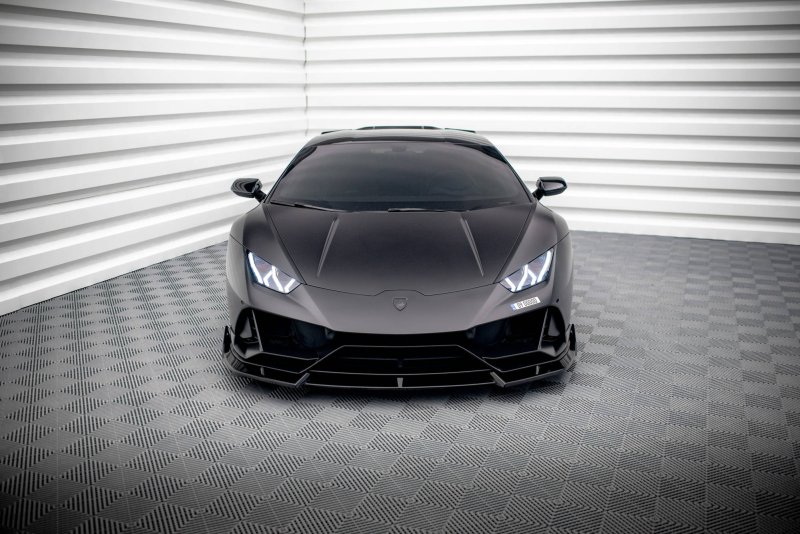 Maxton Front Ansatz für Lamborghini Huracan EVO schwarz Hochglanz LA-HU-EVO-1-FD1G+FD1R-G