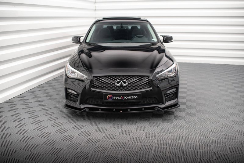 Maxton Front Ansatz V.2 für Infiniti Q50 S Mk1 schwarz Hochglanz IN-Q50S-1-FD2-G