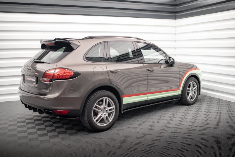 Maxton Seitenschweller Ansatz für Porsche Cayenne Mk2 schwarz Hochglanz PO-CAY-2-SD1-G