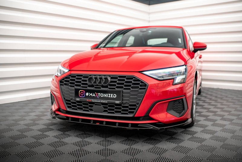 Maxton Front Ansatz V.1 für Audi A3 8Y schwarz Hochglanz AU-A3-8Y-FD1-G