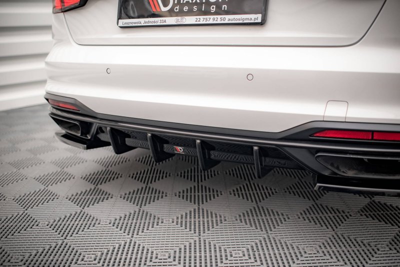 Maxton Diffusor Heck Ansatz für Audi A4 B9 Facelift schwarz Hochglanz AU-A4-B9F-RS1-G