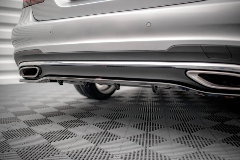 Maxton Mittlerer Diffusor Heck Ansatz DTM Look für Mercedes-Benz E AMG-Line Limousine W212 Facelift schwarz Hochglanz ME-E-212F-AMGLINE-RD1G+RD2-G