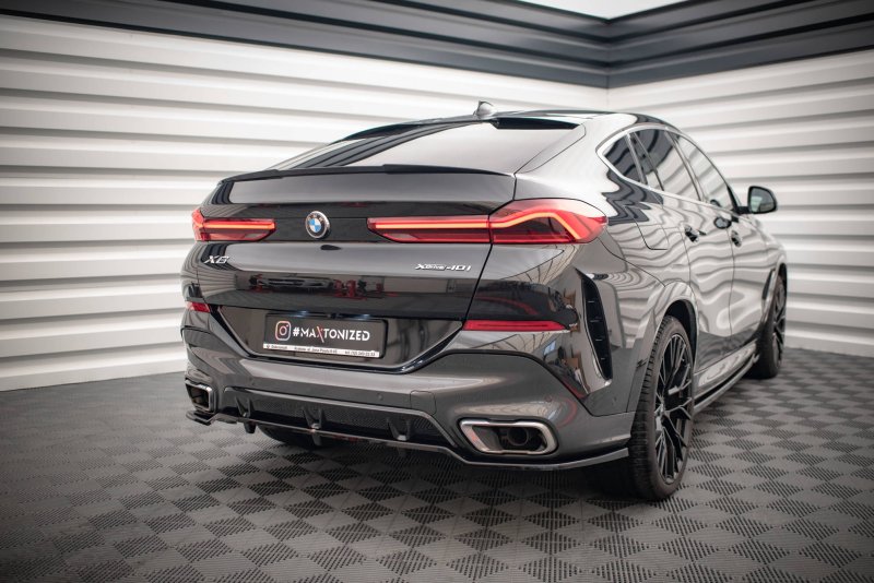 Maxton Mittlerer Diffusor Heck Ansatz DTM Look für V.2 BMW X6 M-Paket G06 schwarz Hochglanz BM-X6-06-MPACK-RD3G+RD4-G